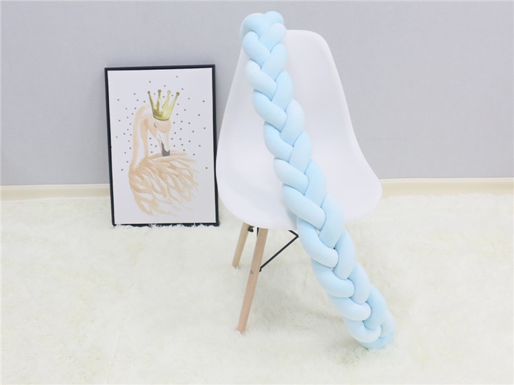 1M/2M/3M/4M Baby Bumper Bed Braid Knot Pillow Cushion Bumper for Infant Bebe Crib Protector Cot Bumper Room Decor